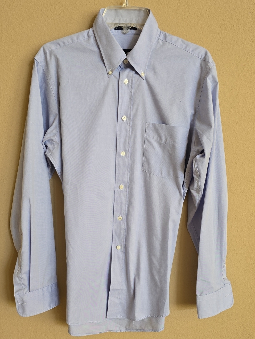 Hathaway Single Needle Tailoring Light Blue Button-Down Men’s Dress Shirt